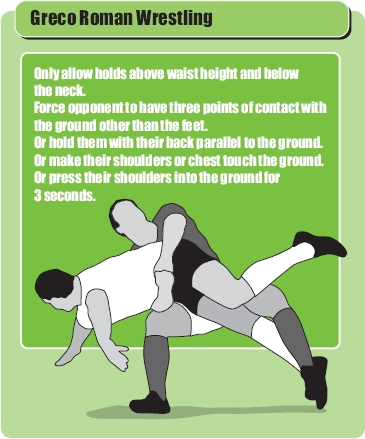 wrestling image with suggestions for how wrestling can be modified for rugby drills